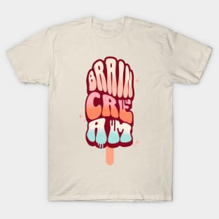 Zombie Brain Ice Cream Popsicle Illustration T-Shirt